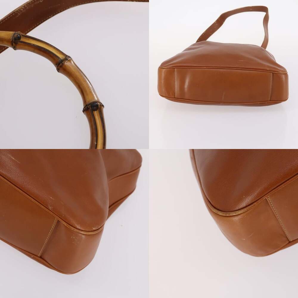 GUCCI Bamboo Shoulder Bag Leather Brown Gold 001 1781 001 1781 - Picture 10 of 12
